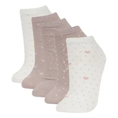 DEFACTO Women's 5-Piece Cotton Booties Socks