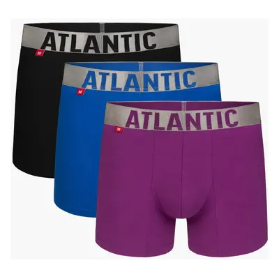 Pánské sportovní boxerky ATLANTIC 3Pack - černé/modré/fialové