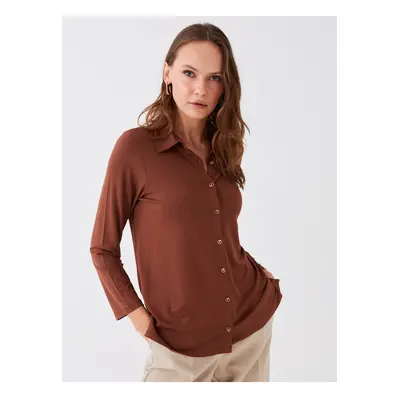 LC Waikiki Shirt Collar Plain Long Sleeve Women's Blouse