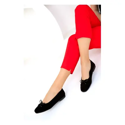 Soho Black Suede Women's Ballerinas