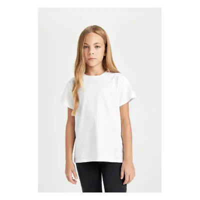 DEFACTO Girls Regular Fit Crew Neck Short Sleeve T-Shirt