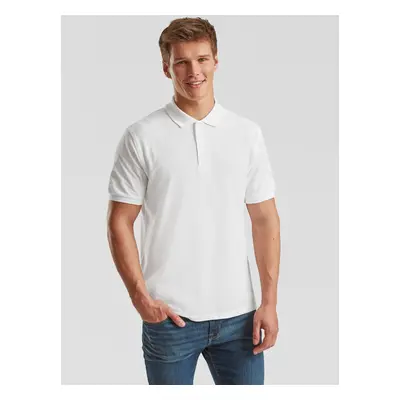 White Men's T-shirt Iconic Polo Friut of the Loom