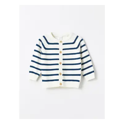 LC Waikiki Lcwk Crew Neck Striped Baby Boy Knitwear Cardigan