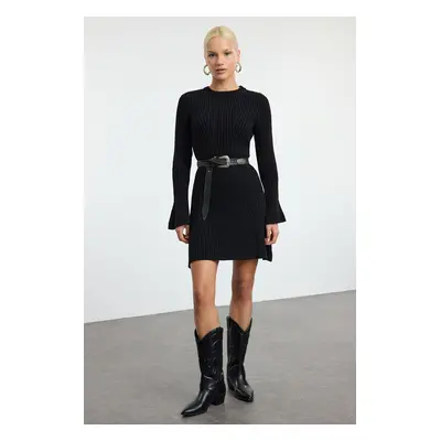 Trendyol Black Mini Knit A-Line Form Fit Dress