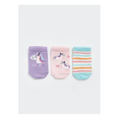 LC Waikiki Lcw Printed Baby Girl Booties Socks 3-Pack