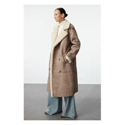 Trendyol Mink Oversize Für Lined Long Suede Coat