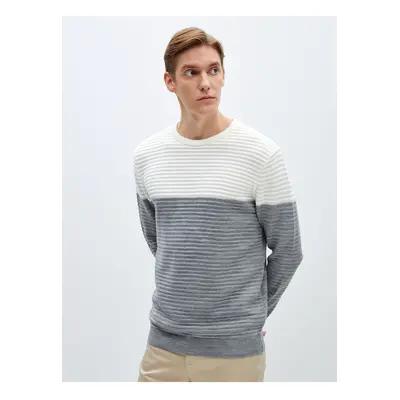 LC Waikiki Crew Neck Long Sleeve Color Block Men's Knitwear Sweater