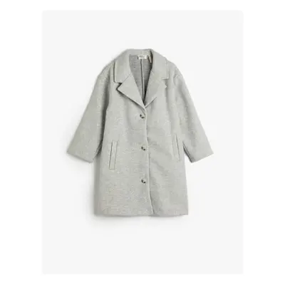 Koton Long Coat Button Closure with Pocket Detail