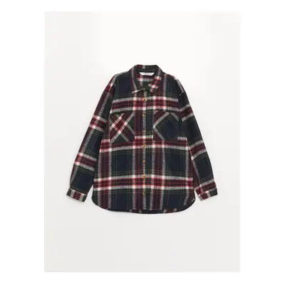 LC Waikiki Kids Plaid Long Sleeve Girls Shirt Jacket