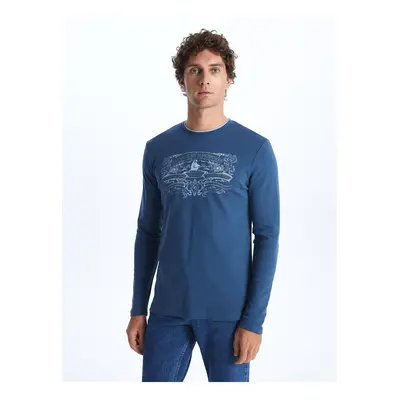 LC Waikiki Crew Neck Long Sleeve Printed Men's T-Shirt