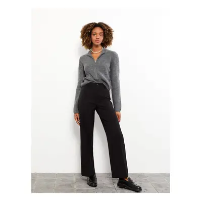 LC Waikiki Standard Fit Straight Crepe Women's Trousers