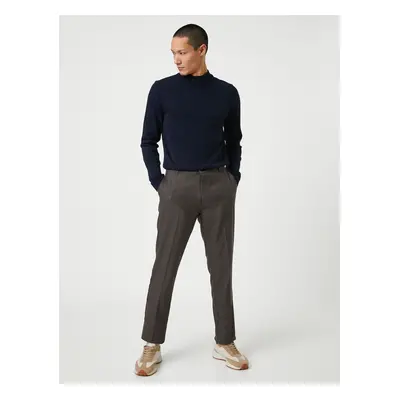 Koton Basic Pleated Trousers with Button Detail and Pockets