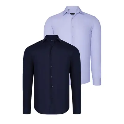 DUAL SET G726 DEWBERRY MENS SHIRTS-LACIER-BLUE-LILAC