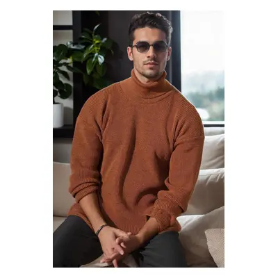 18701 Dewberry Turtleneck Mens Knitwear-CINNAMON