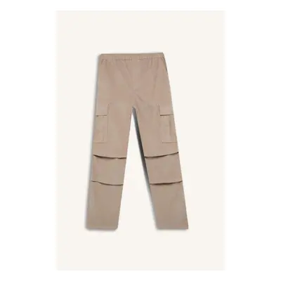 DEFACTO DFC - Corduroy Trousers Wide Leg Cargo Pocket Straight Leg