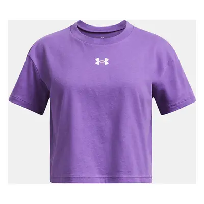 Dívčí tričko Under Armour UA CROP SPORTSTYLE LOGO SS-PPL - Holky