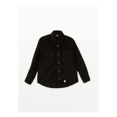 LC Waikiki Lcwk Basic Long Sleeve Velvet Oversized Shirt