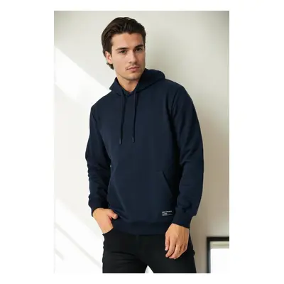 12612 Dewberry Hooded Kangaroo Pocket Mens Sweatshirt-NAVY