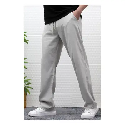 50373 Dewberry Elastic Waist Mens Trousers-GREY