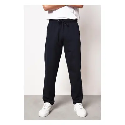 14308 Dewberry Straight Leg Pocket Zipper Detailed Sweatpant-NAVY