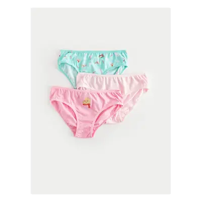 LC Waikiki Printed Cotton Girl's Panties 3-Piece