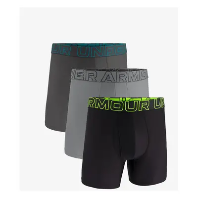 Šedo-černá sada tří boxerek Under Armour UA Perf Tech Mesh 6in