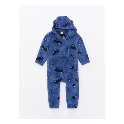 LC Waikiki Lw - Hooded Baby Boy Plush Jumpsuit (0-12 Months with Booties, Months Without Booties