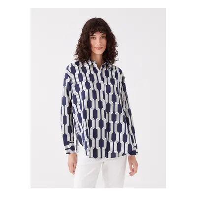 LC Waikiki Patterned Long Sleeve Oversize Women's Shirt