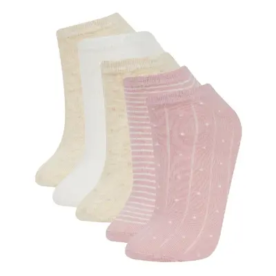 DEFACTO Women's 5-Pack Cotton Ankle Socks