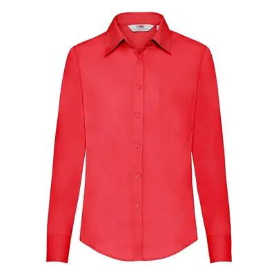 Red ladies' classic poplin shirt Fruit Of The Loom