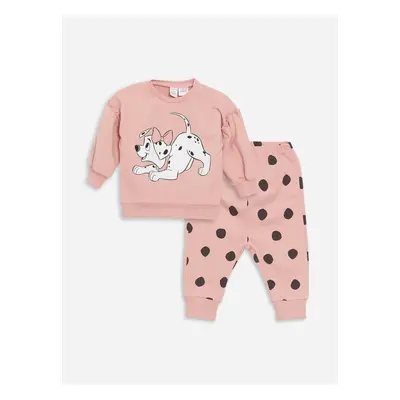 LC Waikiki Crew Neck Long Sleeve Baby Girl Sweatshirt and Tracksuit Bottom 2-Piece Set