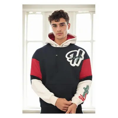 71185 Dewberry Embroidered Oversize Mens Sweatshirt-NAVY BLUE