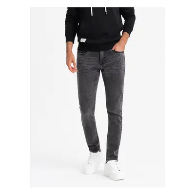 Ombre Men's tailored denim SLIM FIT pants with elastane - graphite