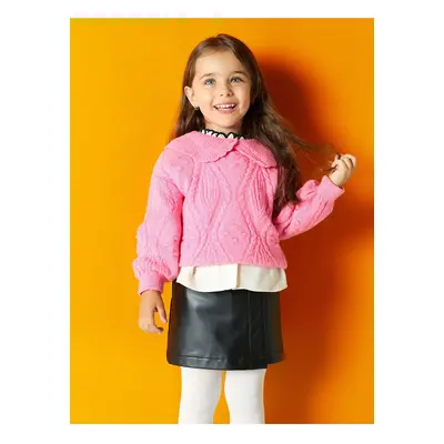 LC Waikiki Lw - Leather Look Baby Girl Shorts Skirt and Pantyhose with Elastic Waist 2-Piece