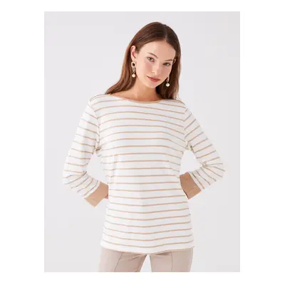 LC Waikiki Women's Boat Neck Striped T-Shirt