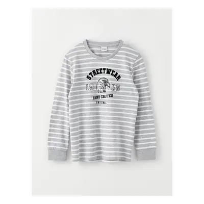 LC Waikiki Crew Neck Printed Long Sleeve Boys' T-Shirt