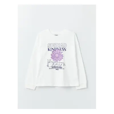 LC Waikiki Crew Neck Printed Long Sleeve Girls' T-Shirt