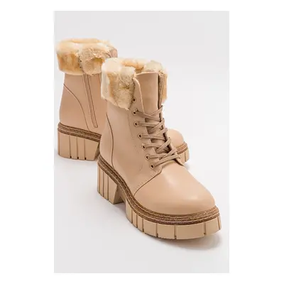 LuviShoes JAYLA Women's Beige Boots.