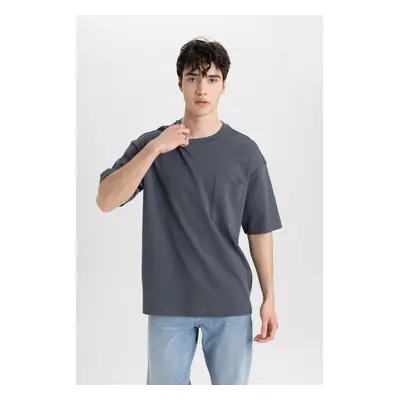 DEFACTO Oversize Fit Crew Neck Short Sleeve 100% Cotton Heavy Fabric T-Shirt