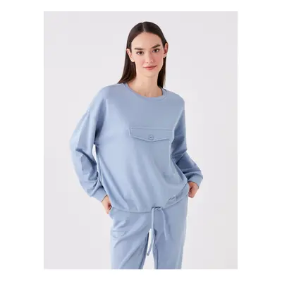 LC Waikiki Crew Neck Plain Long Sleeve Oversize Women's Pajama Top