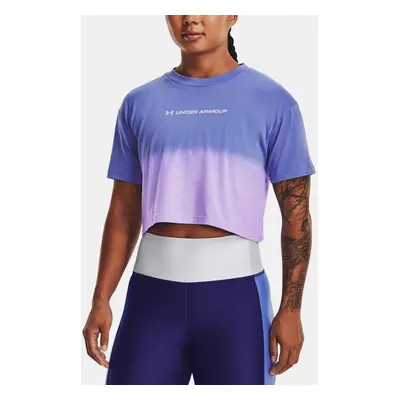 Under Armour Tričko UA DIP DYE CROP SS-BLU - Dámské