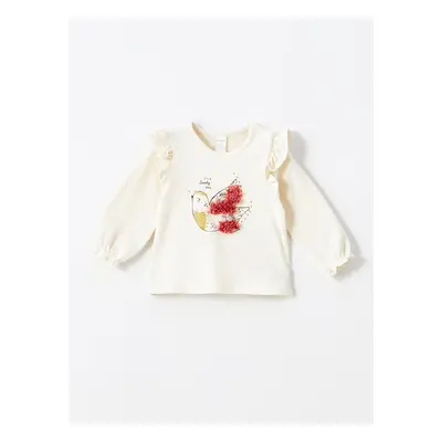 LC Waikiki Crew Neck Long Sleeve Printed Baby Girl T-Shirt