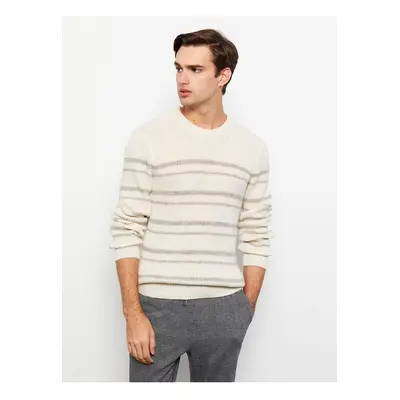 LC Waikiki LCW Men's Casual Crew Neck Long Sleeve Striped Knitwear Sweater