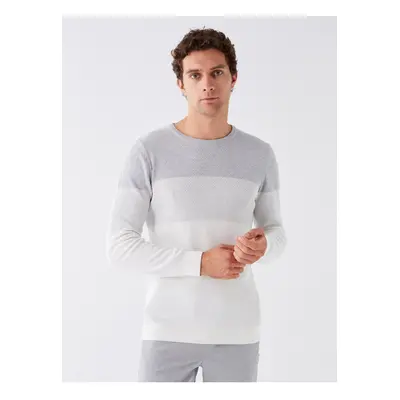 LC Waikiki Crew Neck Long Sleeve Color Block Men's Knitwear Sweater