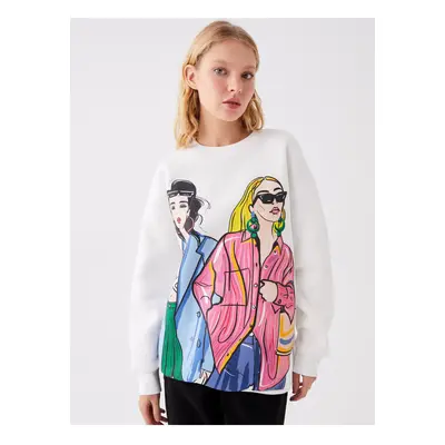 LC Waikiki Crew Neck Printed Long Sleeve Women's Sweatshirt