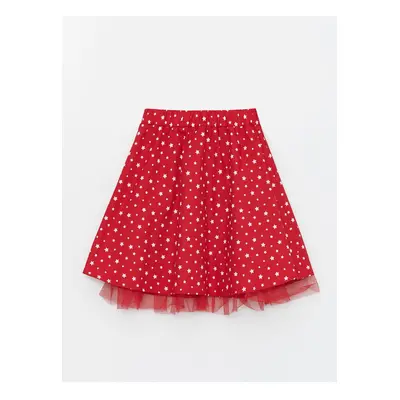 LC Waikiki Girl's Skirt with an Elasticated Printed Waist