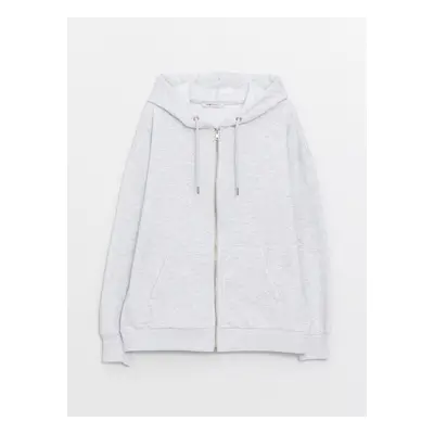 LC Waikiki Hooded Plain Long Sleeve Women's Zipper Sweatshirt