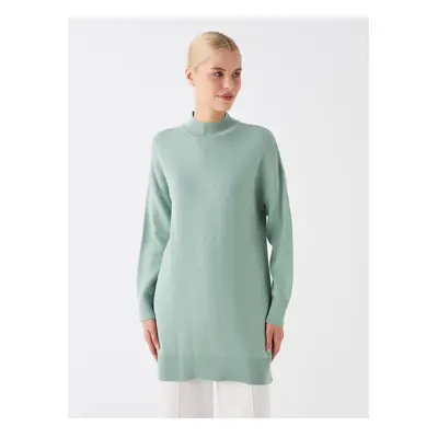 LC Waikiki Lw - Half Turtleneck Plain Long Sleeve Oversize Women's Knitwear Tunic