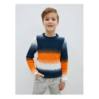 LC Waikiki Lcw Crew Neck Color Block Long Sleeve Boy's Knitwear Sweater