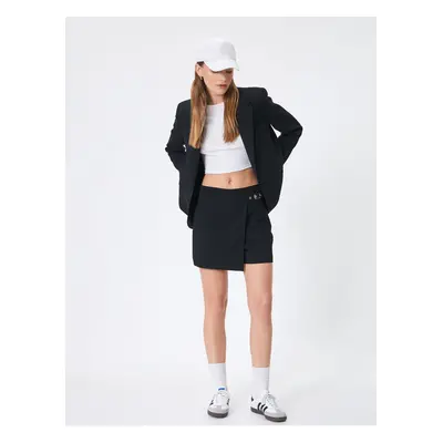 Koton Mini Shorts Skirt Normal Waist Buckle Detailed